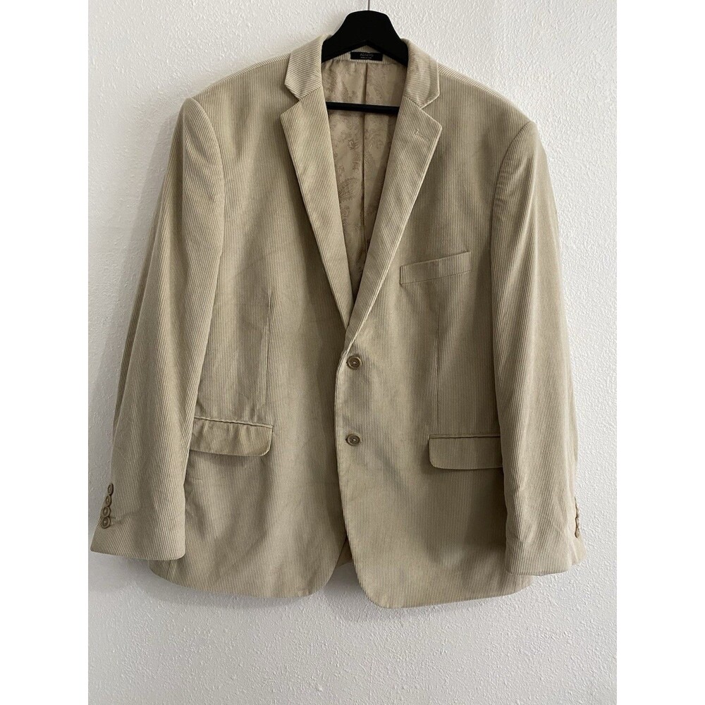 Monsieur Adolfo Corduroy Blazer Vtg Men's 46R Beige Tan Heritage Excellent H